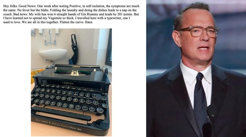 Tom Hanks Health Update: Actor Takes Out His Old Typewriter!