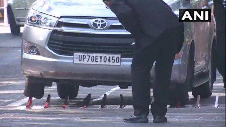 Parliament Security on Alert after BJP MP Vinod Kumar Sonkar's Car Was Damaged When It Accidentally Touched Boom Barrier, Watch Video