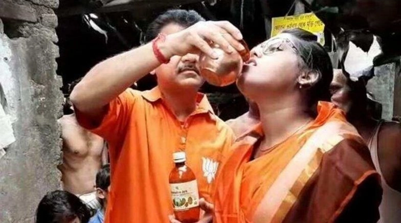 Kolkata BJP Leader Feeds Cow Urine & Claims Gaumutra Protects From Coronavirus