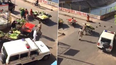 Gujarat Policemen Suspended For Harassing Vegetable Vendors by Overturning Their Carts Amid Coronavirus Lockdown, Watch Video