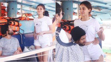 Vijay Deverakonda Gives Ananya Panday a Cute Hug As the Duo Get Snapped at Versova Jetty Post Shoot (View Pics)