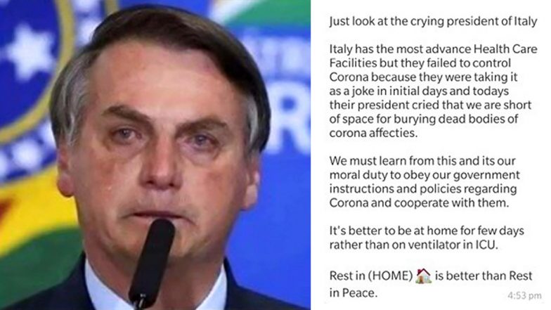 Fact Check: Did Italian Prime Minister or President Cry on Camera Amid Coronavirus Pandemic? Here's Truth Behind Viral Picture Post