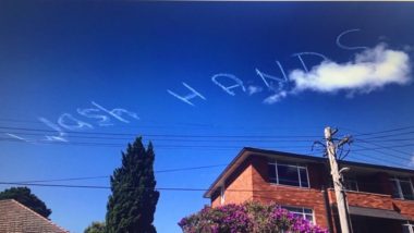 Coronavirus Outbreak in Australia: 'Wash Hands' Written in Skies Above Sydney Encouraging Personal Hygiene (Watch Video)