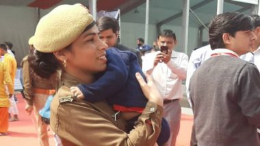 UP Woman Constable, On Duty, Carries Infant Son in Arms During Yogi Adityanath's Event in Noida