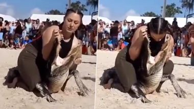 Florida: Woman Sticks Her Head in Alligator's Mouth at a Wrestling Competition (Watch Video)