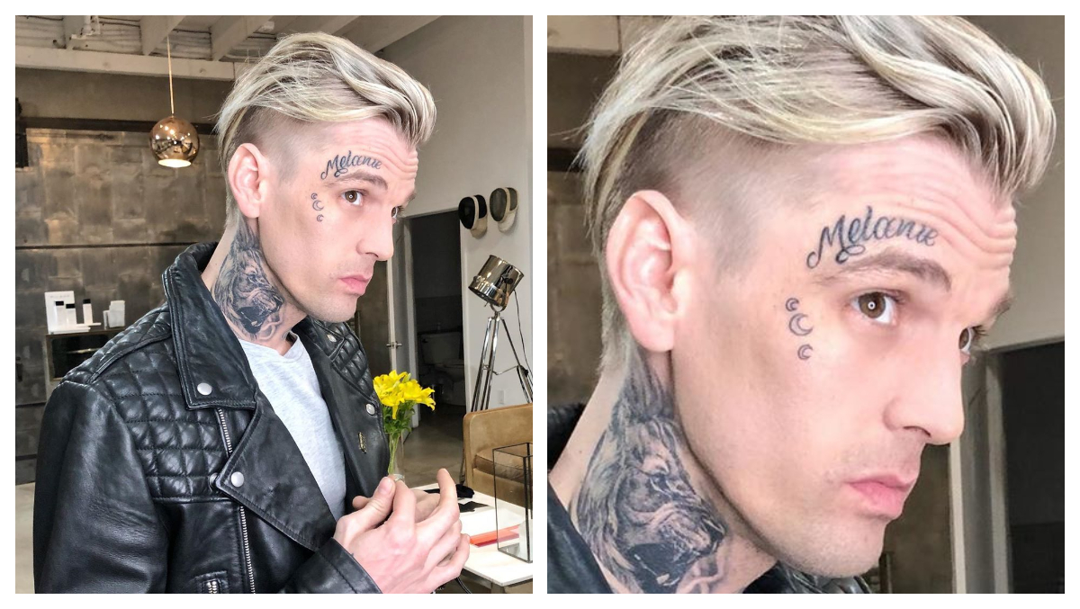 Chiselled Aaron Carter shows off his tattoos and slick hair do on the red  carpet  Irish Mirror Online