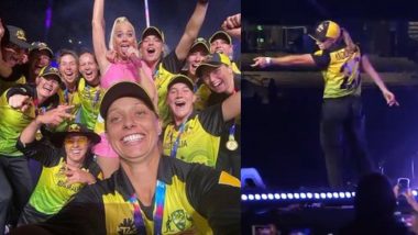 Australian Players Celebrate ICC Women's T20 World Cup 2020 Title Win With Katy Perry, Sophie Molineux Steals the Show (Watch Video)