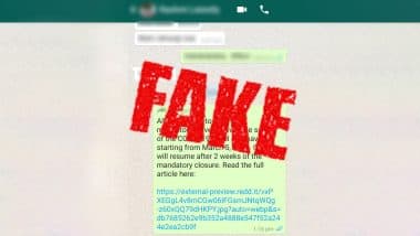 Coronavirus Hoax Message: Employees to Get Paid Leave From March 5? Viral WhatsApp Forward About COVID-19 Is Fake!