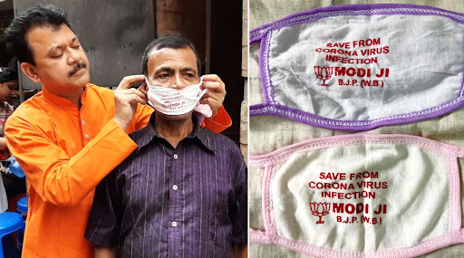 COVID-19 Scare BJP Workers in Kolkata Distribute Masks 