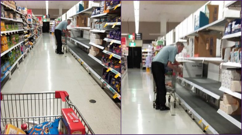 Coronavirus: Heartbreaking Image of Old Man Looking For Tissue Papers in Empty Rack Goes Viral