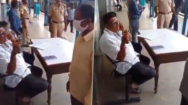 Karnataka Health Assistant Seen in Video Callously Screening Passengers at Tumkur Railway Station, Gets Suspended