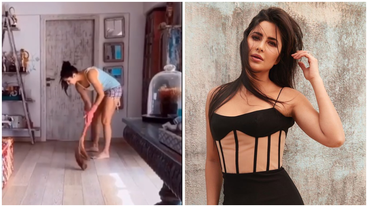 Katrina Kaif Brooms the Floor Wearing Tank Top and Shorts And, Well, That's Something We Never Thought We'd See (Watch Video)