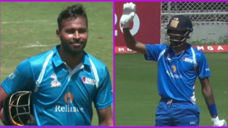 Hardik Pandya Smashes 55-Ball 158 During Reliance 1 vs BPCL DY Patil T20 Cup 2020 Semi-Final, Watch Video Highlights