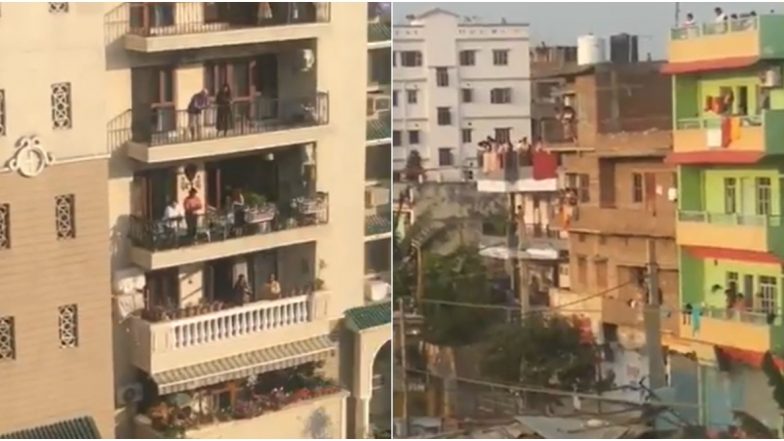 Indians Clap and Play Utensils During Janata Curfew to Honour the Medical Heroes and Other Essential Service Workers; Watch Videos of #5Baje5Minute