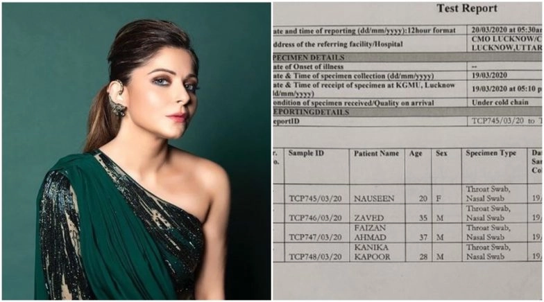 Twitterati Points Out Major Discrepancy in Kanika Kapoor’s Alleged Coronavirus Test Report