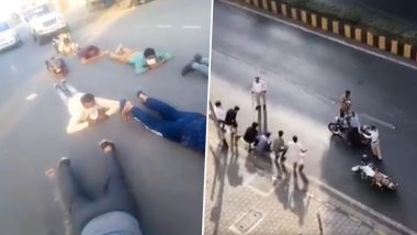 COVIDIOTS Are Punished by Police Officials for Roaming on the Streets in India and Violating Coronavirus Lockdown Protocol, Watch Videos