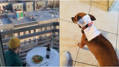 From Getting a Date Via Drone to Sending Pet Dog to Buy Things, Here's How People are Maintaining Social Distance Creatively During Coronavirus Lockdown (View Pics and Videos)