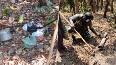 Chhattisgarh: Huge Cache of Explosives Including Six Pressure Cooker Bombs Detected & Destroyed in Bastar by CRPF, State Police