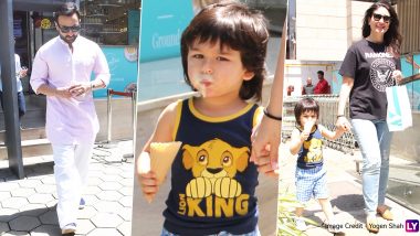 Kareena Kapoor Khan, Saif Ali Khan's Sunday Outing With Taimur and His Ice-Cream Covered Face is What a Fun Summer Day Should Look Like! (View Pics)