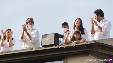 Amitabh, Abhishek, Aishwarya and Aaradhya Bachchan Honour the Medical Professionals by Clapping From Their Terrace on Janata Curfew Day (View Pics)