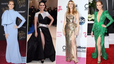 Celine Dion Birthday Special: From Solid Colours to Affinity for Metallic Gowns and Love for Prints, the 'Unison' Singer Prefers Having a Variety in her Wardrobe (View Pics)