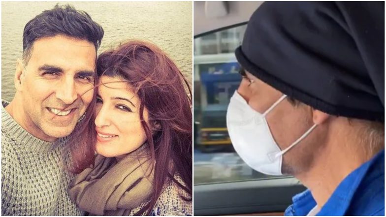 Masked Akshay Kumar Drives Wife Twinkle Khanna to the Hospital as She Breaks Her Foot (Watch Video)