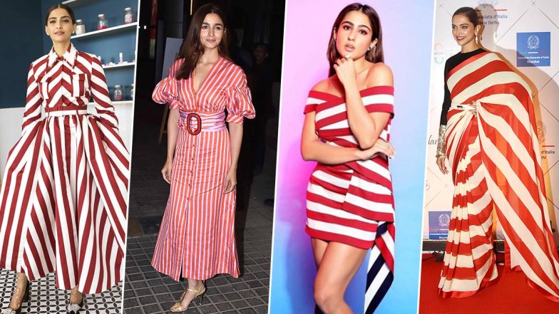 Deepika Padukone, Alia Bhatt and Sonam Kapoor's Obsession for Candy-Cane Fashion is Like a Merry Little Christmas Treat for Us (View Pics)
