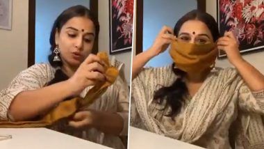 Vidya Balan Shows How to Make a Mask Out of a Blouse Piece (Watch Video)