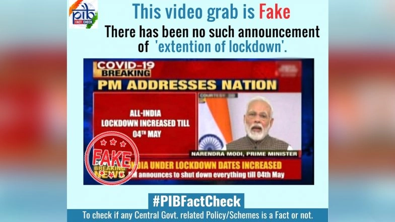 Coronavirus Lockdown in India to Be Extended? PIB Fact Check Reveals Truth Behind Fake Message on Extension of 21-Day Shutdown