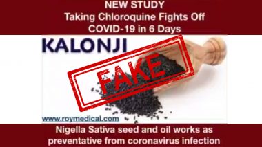 Can Kalonji Seeds or Nigella Sativa Oil Cure COVID-19 Because They Contain Hydroxychloroquine? Here's The Truth About The Message Going Viral as Home Remedy