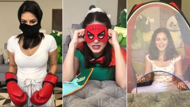 Sunny Leone Hilariously Shows How to Make 'Emergency Masks' Out of Diapers and Other Things in Just 30 Seconds! (View Pics)