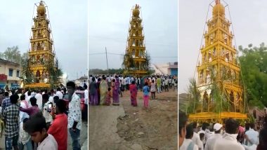 Coronavirus Lockdown Norms Violated in Karnataka's Kalburgi as Hundreds Attend Siddhalingeshwara Chariot Festival (Watch Video)