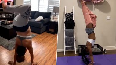 Handstand Challenge Goes Viral on Twitter as It Sees People Either Wearing Tee or Removing Pants While Acing the Posture! (Watch Videos)