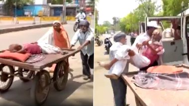 Madhya Pradesh Policeman Helps Elderly Man, Who Had His Leg Broken, Reach Hospital Amid Coronavirus Lockdown; Watch Video