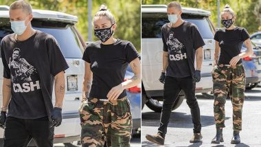 Miley Cyrus and Cody Simpson Step Out for a Coffee Date But it's her Gucci Face Mask that Has Our Attention