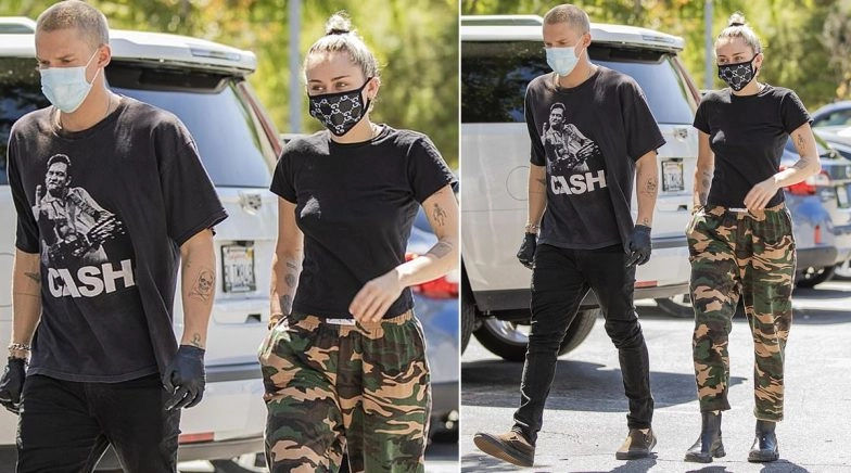 Miley Cyrus Steps Out of Quarantine Wearing a Gucci Face Mask and We're Like 'WOW'