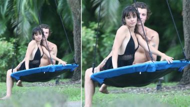 Camila Cabello and Shawn Mendes Dress Up for a Beach Outing But Instead Spend their Time Swinging Together (View Pic)