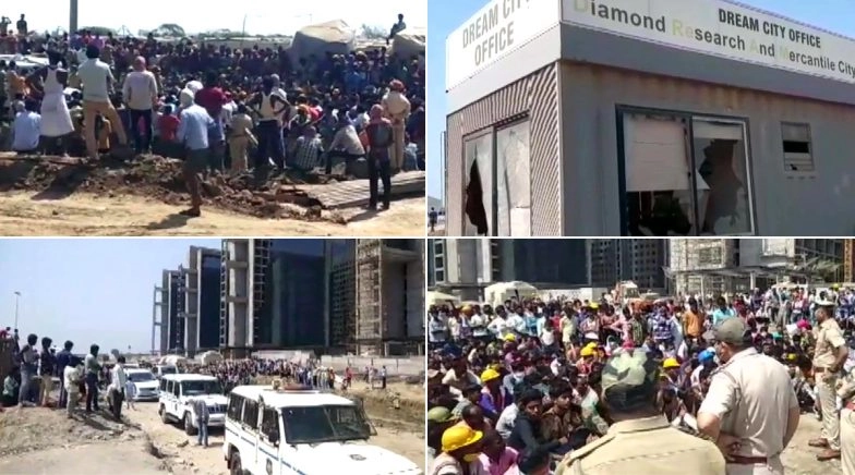Workers Pelt Stones at Office of Diamond Bourse in Surat For Making Them Work Amid Lockdown