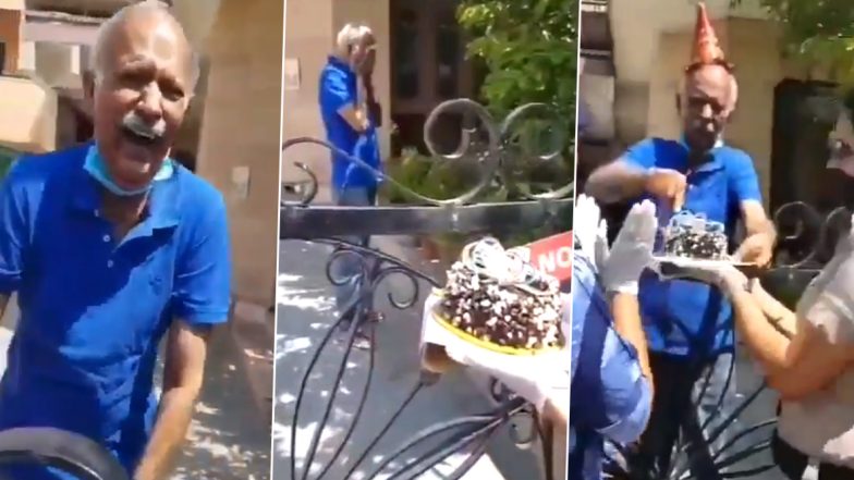 Senior Citizen Bursts into Tears of Joy as Panchkula Police Surprises Him with a Birthday Cake amid Lockdown! Heart-Melting Video Goes Viral