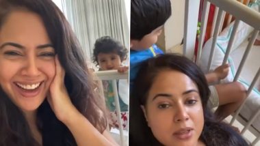 Sameera Reddy Has Been Officially Bombed by Her Two Sweethearts (Watch Video)