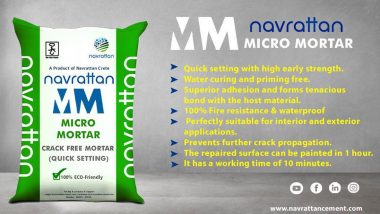 With Sustainability a Prime Concern, Navrattan Group Is Launching Micro Mortar
