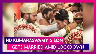 HD Kumaraswamy’s Son Nikhil Marries Revathi In A Social Ceremony Amid Coronavirus Lockdown In India