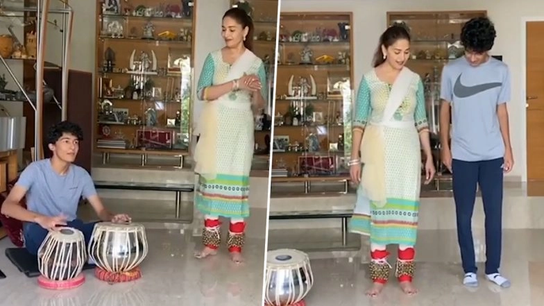Madhuri Dixit Nene Teaches Her Son Arin Kathak Moves and We're Loving How This Mother-Son Duo is Spending Their Quarantine (Watch Video)