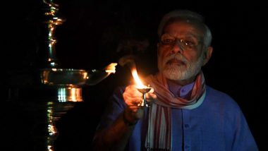 PM Narendra Modi Lights Lamp to Show His Support in Fight Against Coronavirus Pandemic; View Pics