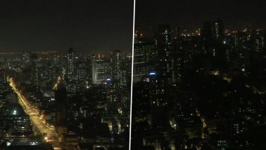 Viral Pics of Mumbai Skyline Before & After The #9PM9Minute Initiative by PM Modi as People Switched Off Lights For The #DiyaJalao Campaign