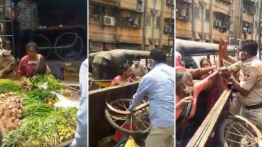 Coronavirus Lockdown: Scuffle Breaks Out Between Hawker and Police After Former Was Not Allowed to Sell Vegetables in Containment Area in Mumbai’s Mankhurd; Watch Video