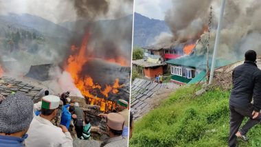 Fire in Himachal Pradesh: 80-Year-Old Woman Dies, 10 Houses Gutted in Blaze in Rohroo Town of Shimla District