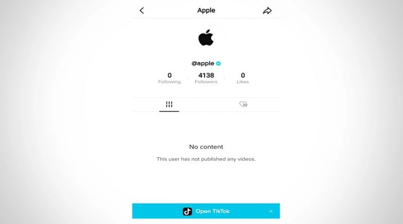 Apple’s Official TikTok Account Up