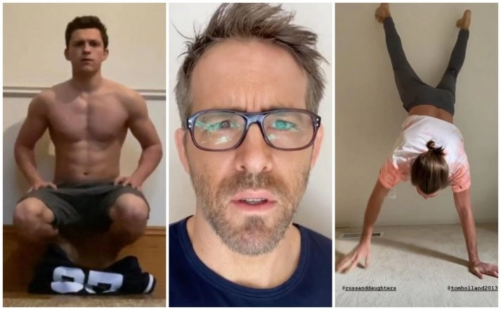 Here's How Tom Holland, Jake Gyllenhaal, Ryan Reynolds Did the Shirtless Handstand Challenge!