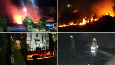 Fire in Chennai: Blaze Engulfs Garbage Dump in Ernavur Area, Locals Say Firecrackers Bursting During '9 pm, 9 Minutes' On Sunday May Be the Reason